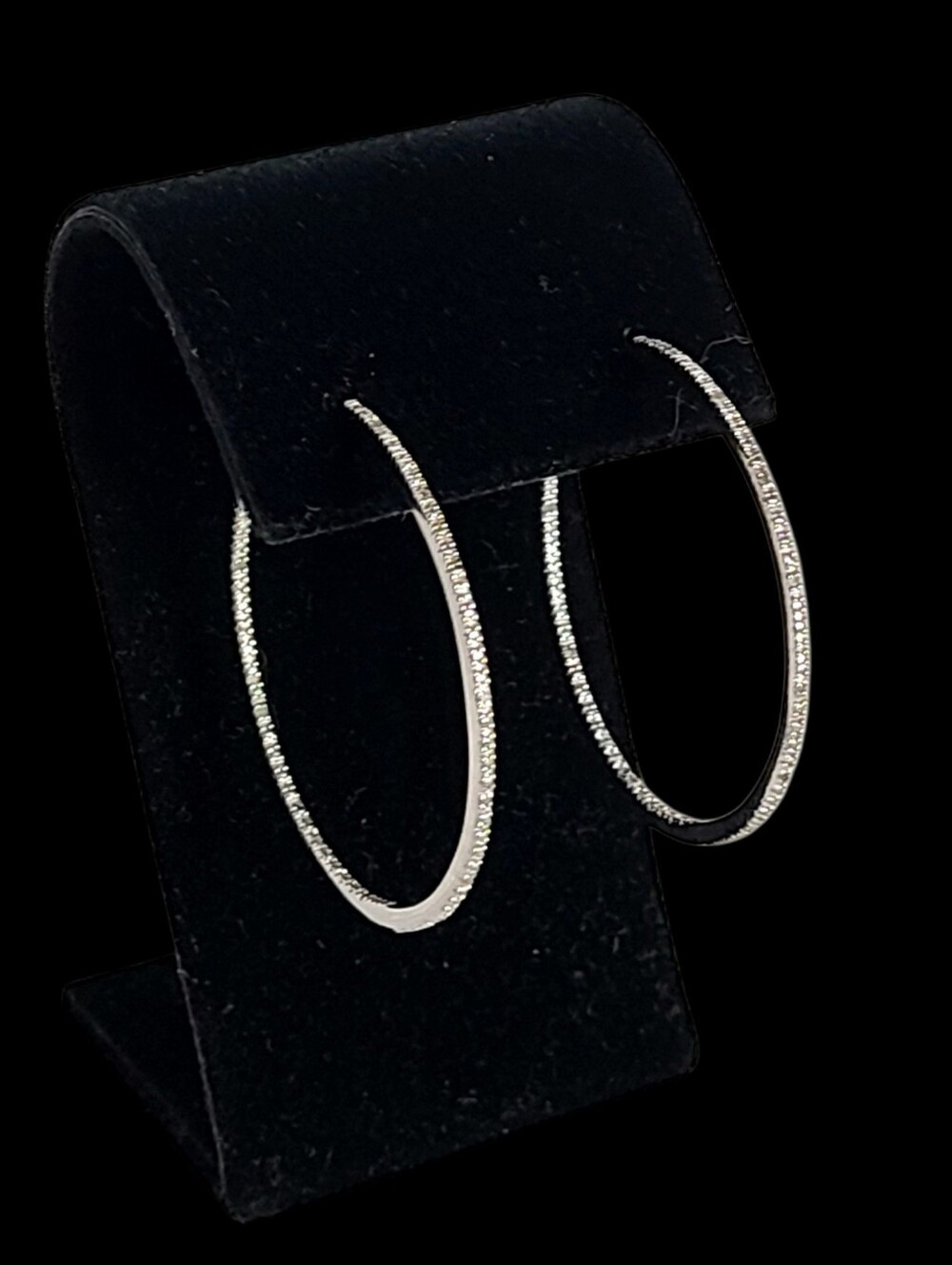 Inside-Out Diamond Accented Sterling Silver Hoop Earrings